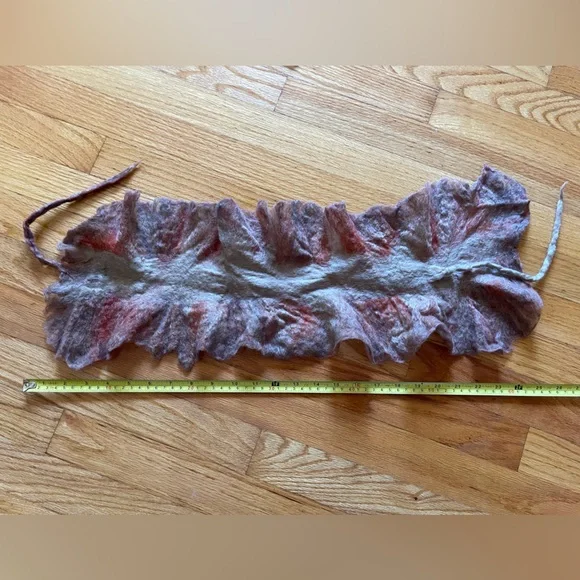 Unique Wet Felted Wool Scarf/collar - Picture 5 of 6